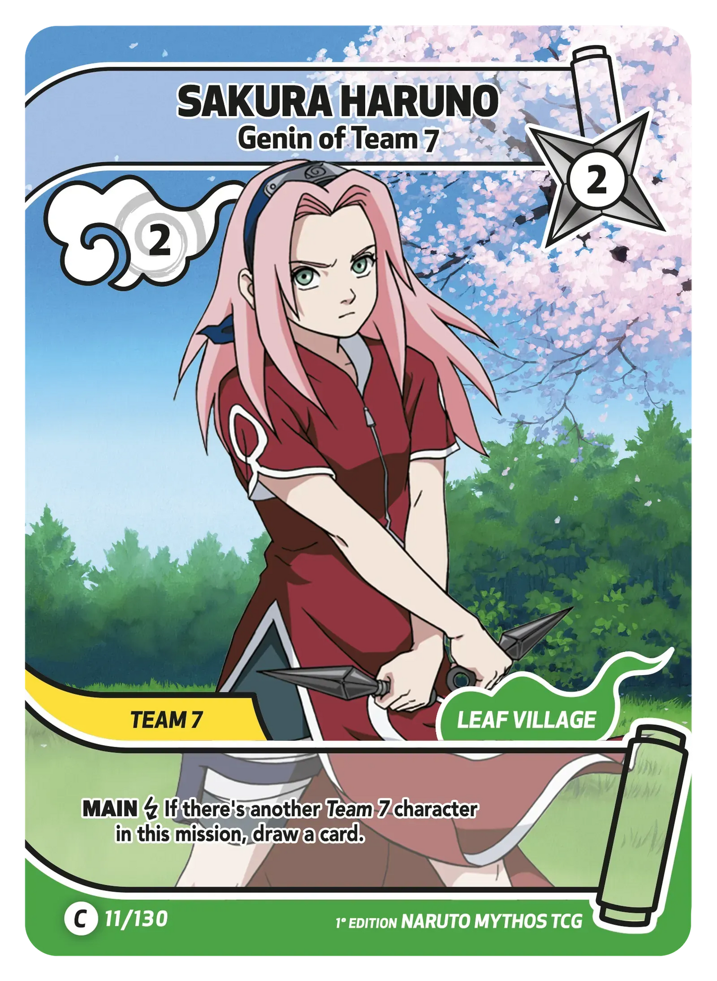 Sakura Haruno — Genin de l’Équipe 7 – KS-011 – Naruto Mythos TCG Konoha Shidō Chapitre 1 FR