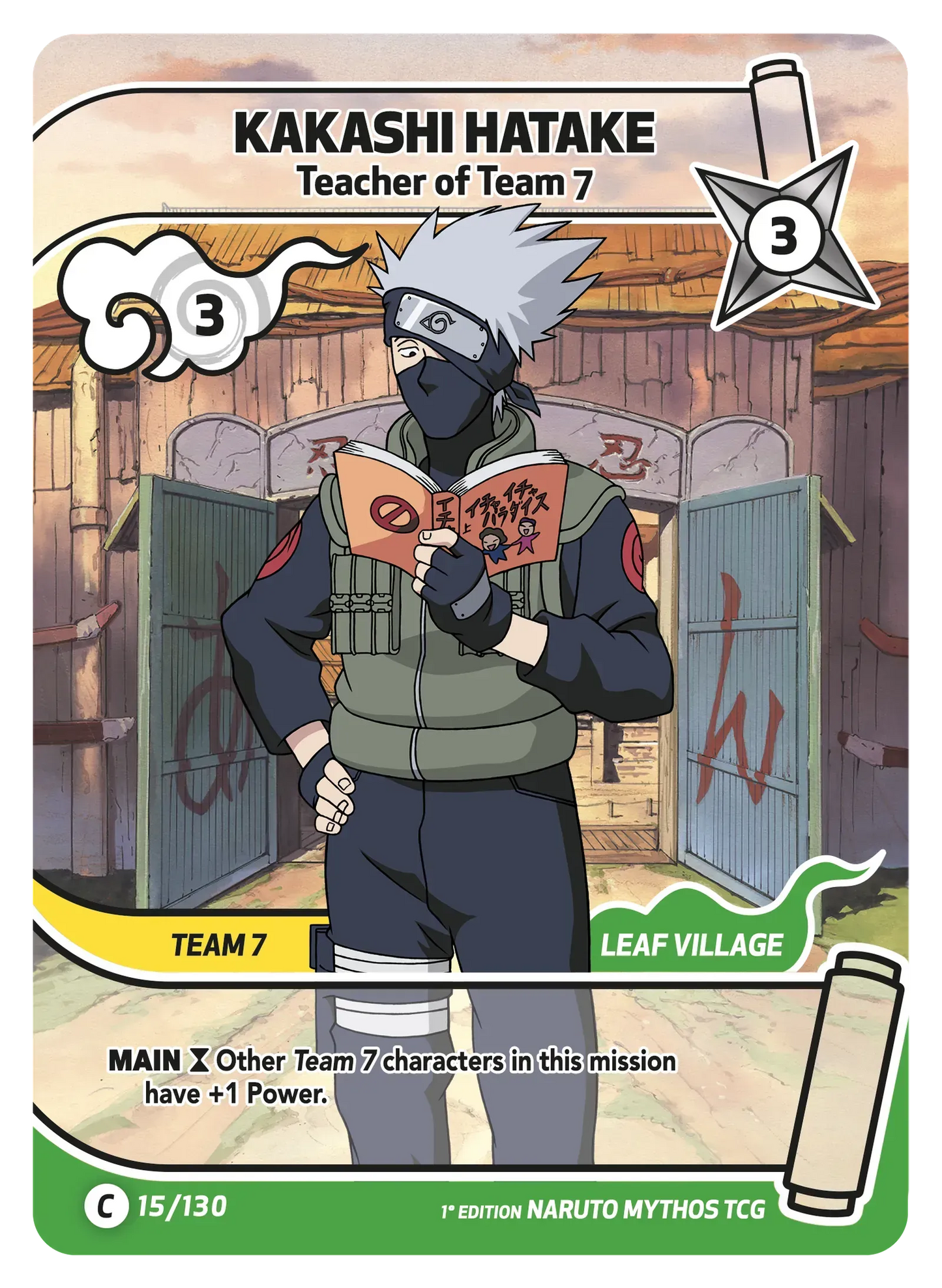 Kakashi Hatake — Sensei de l’Équipe 7 – KS-015 – Naruto Mythos TCG Konoha Shidō Chapitre 1 FR