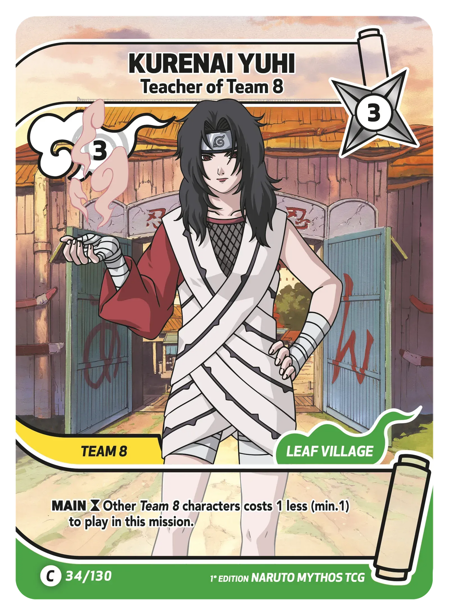 Kurenai Yuhi — Sensei de l'Équipe 8 – KS-034 – Naruto Mythos TCG Konoha Shidō Chapitre 1 FR