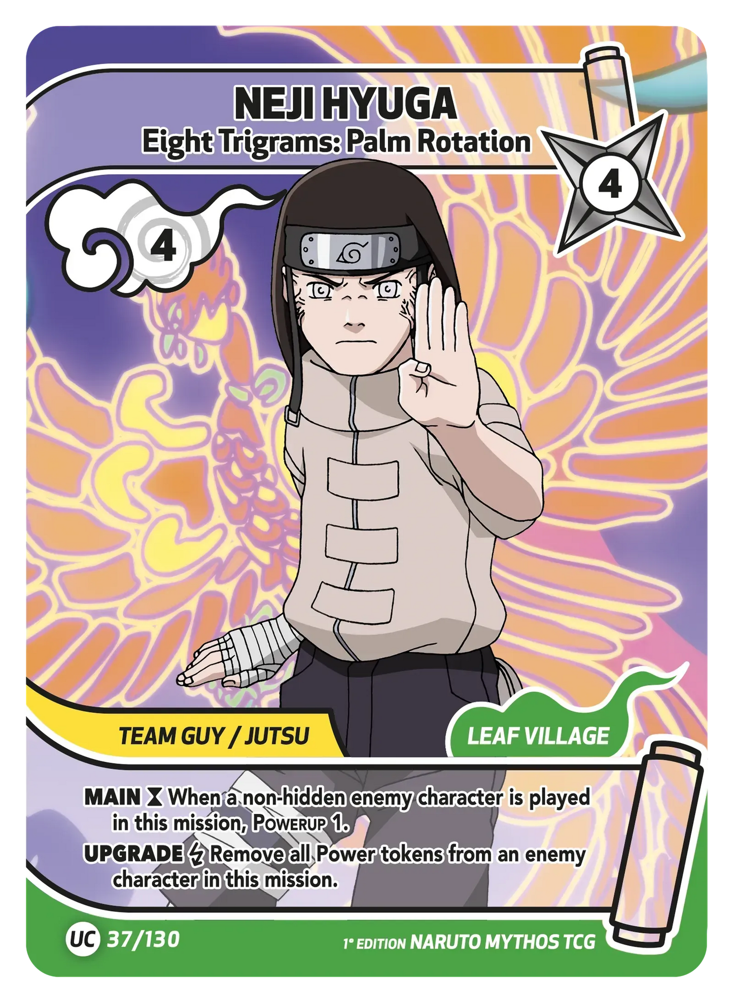 Neji Hyûga — Le Tourbillon Divin du Hakke – KS-037 – Naruto Mythos TCG Konoha Shidō Chapitre 1 FR