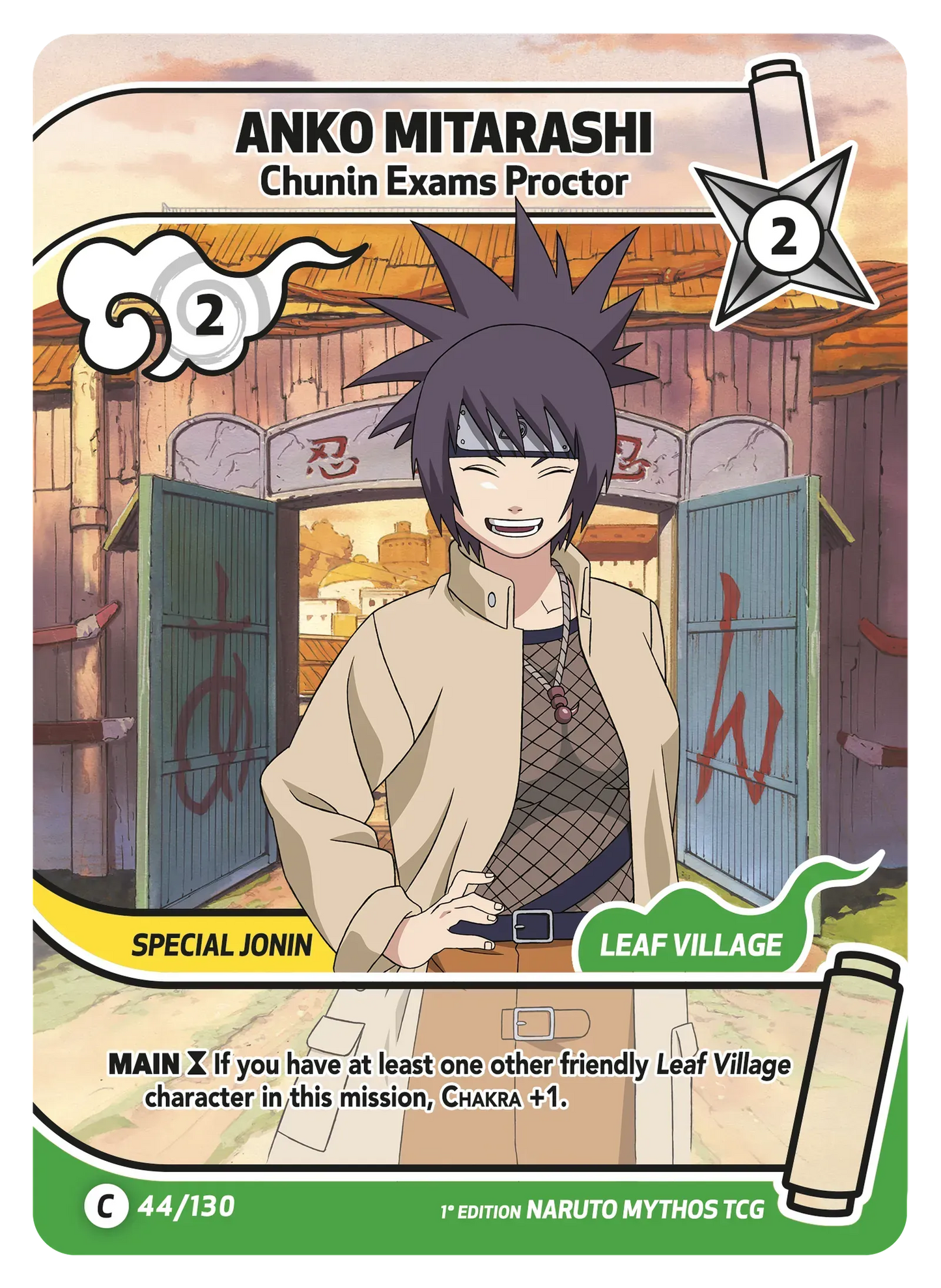 Anko Mitarashi — Surveillant des Examens Chûnin – KS-044 – Naruto Mythos TCG Konoha Shidō Chapitre 1 FR