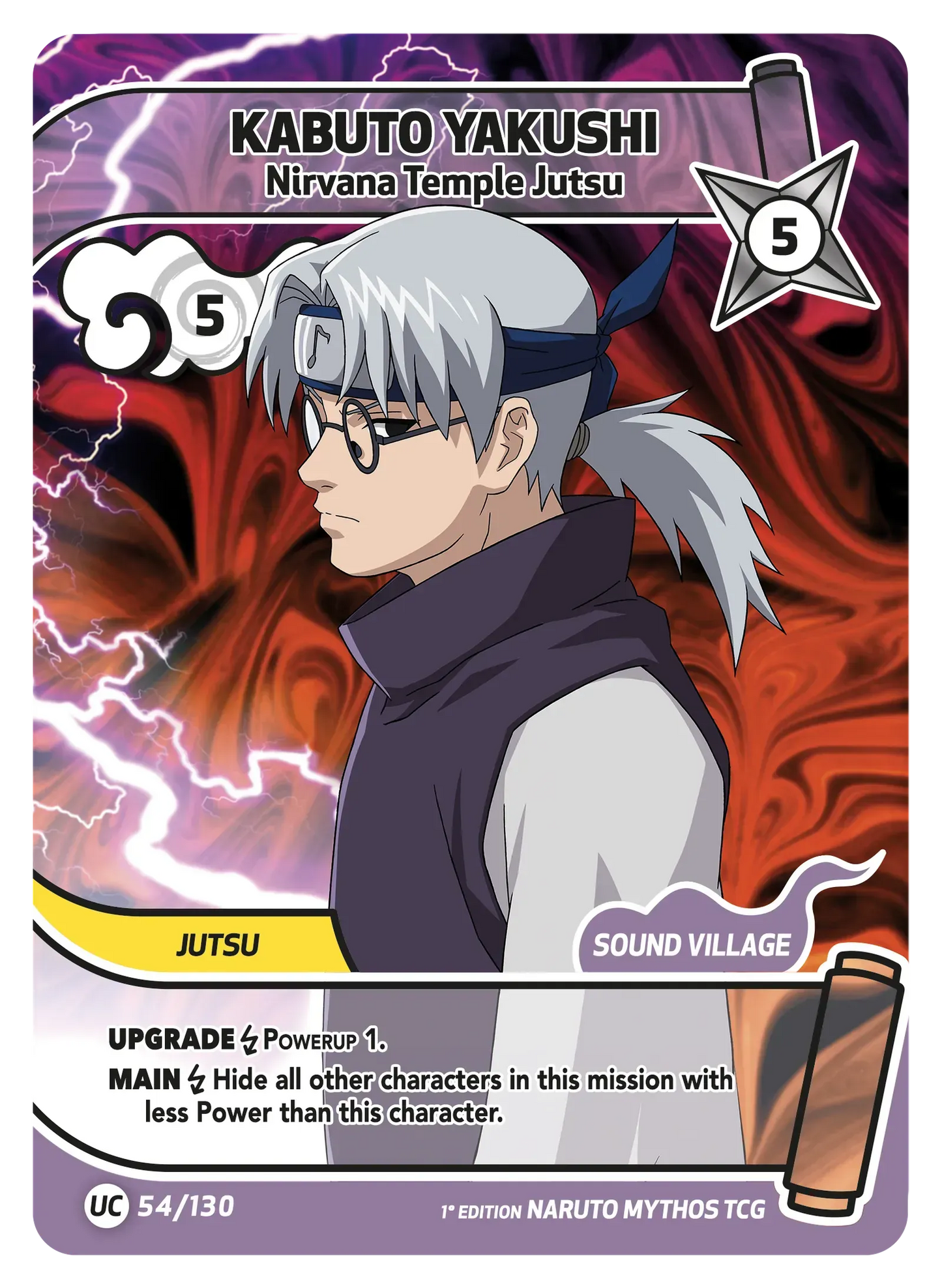 Kabuto Yakushi — Technique du Temple Nirvana – KS-054 – Naruto Mythos TCG Konoha Shidō Chapitre 1 FR