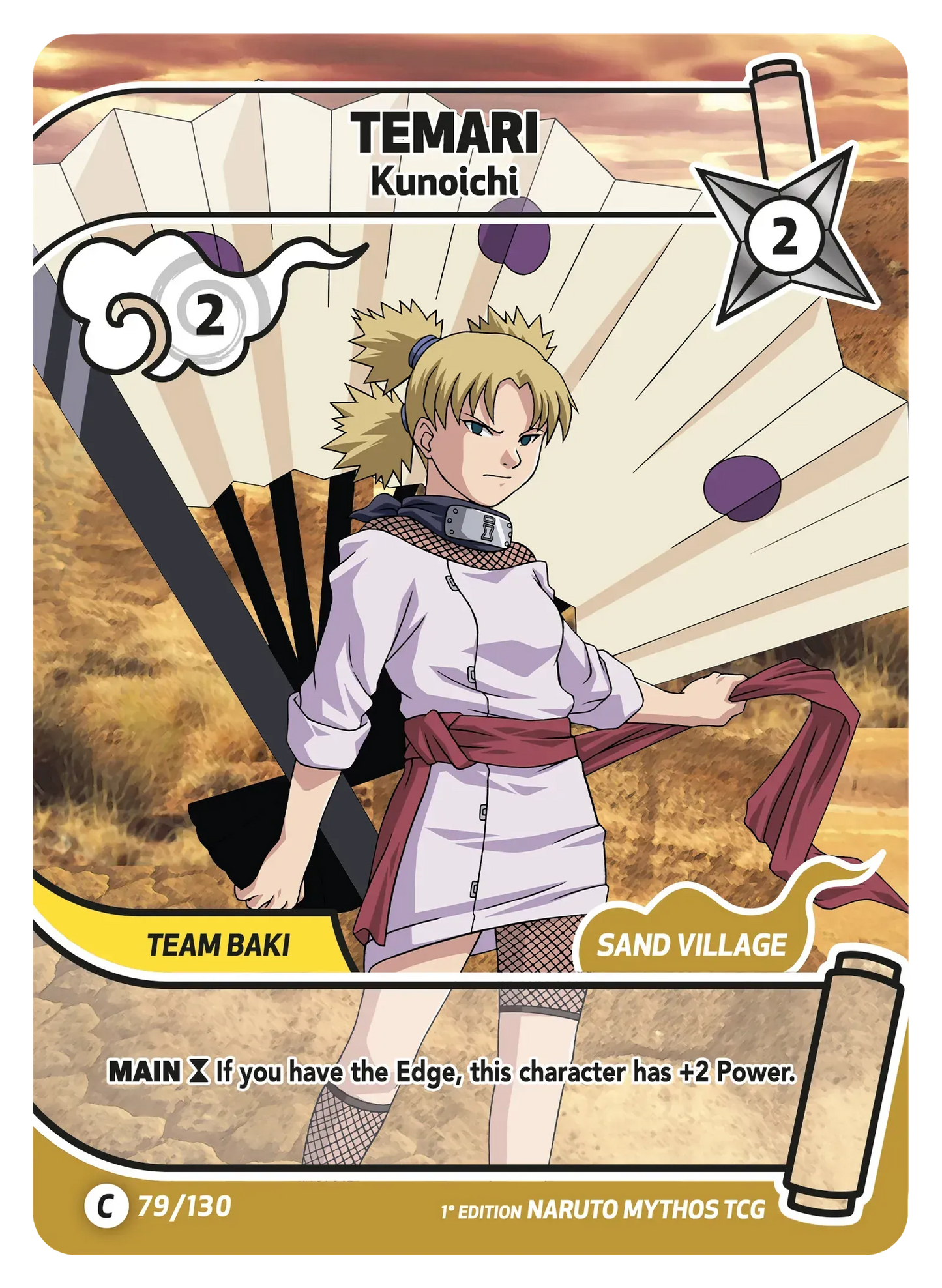 Temari — Kunoichi – KS-079 – Naruto Mythos TCG Konoha Shidō Chapitre 1 FR