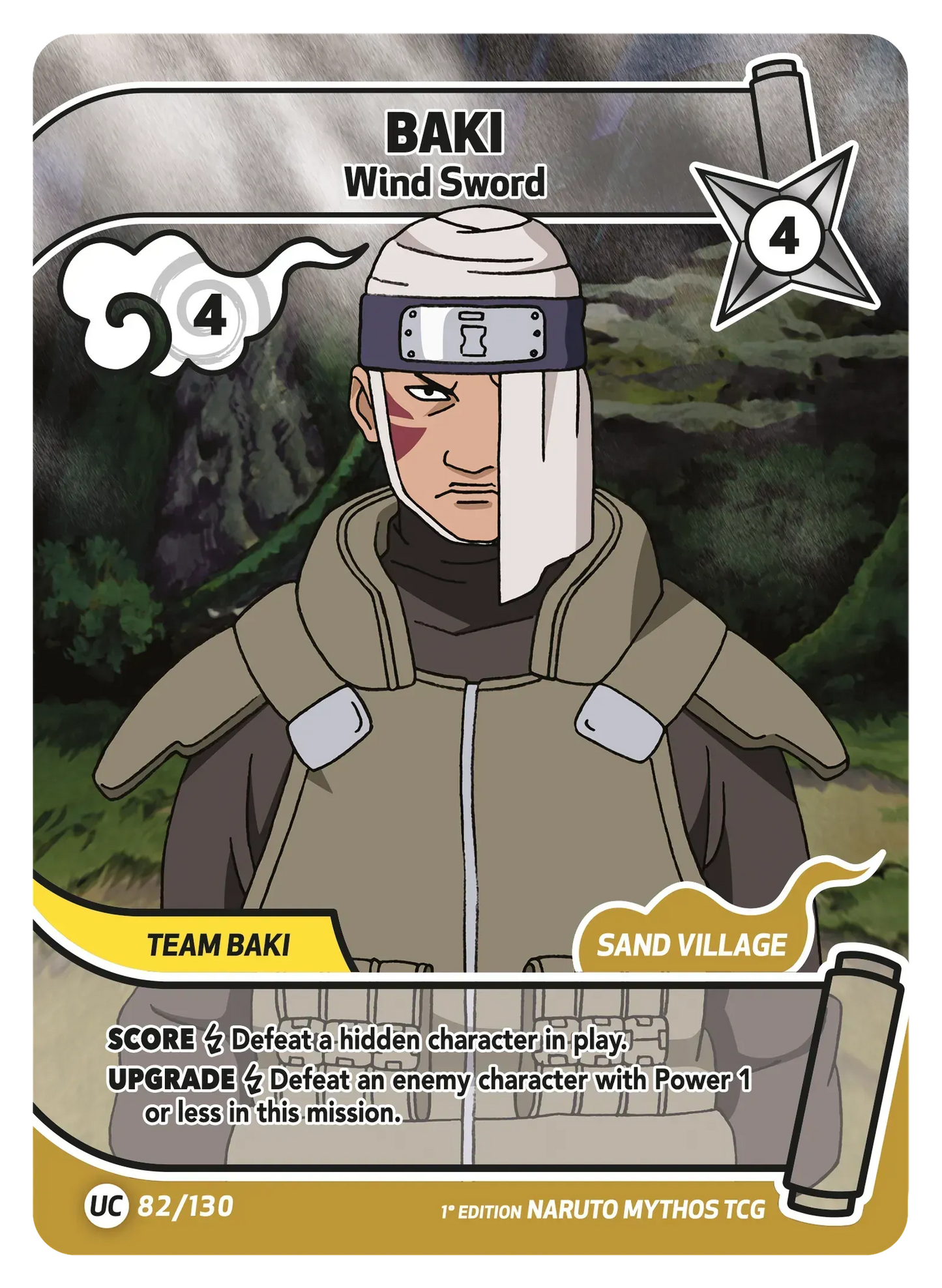 Baki — Épée de Vent – KS-082 – Naruto Mythos TCG Konoha Shidō Chapitre 1 FR