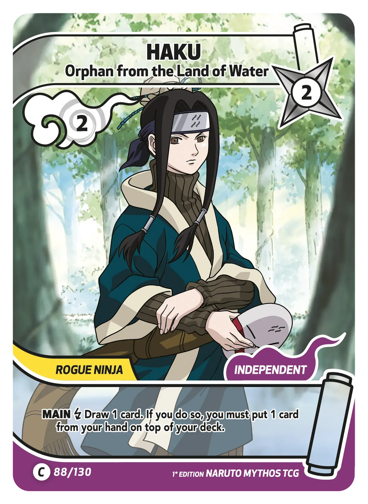 Haku — Orphelin du Pays de l’Eau – KS-088 – Naruto Mythos TCG Konoha Shidō Chapitre 1 FR