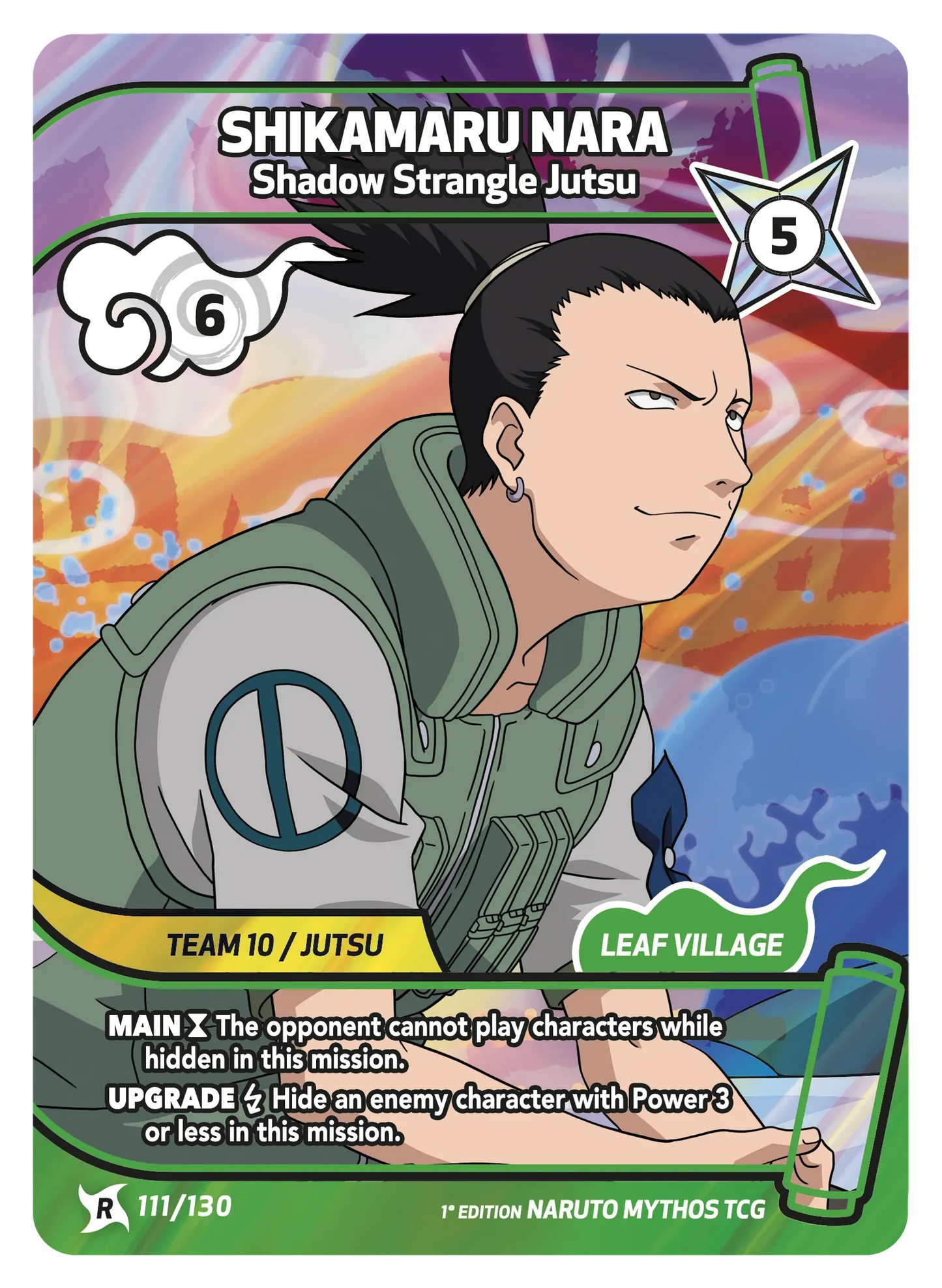 Shikamaru Nara — L’Étreinte Mortelle de l’Ombre – KS-111 – Naruto Mythos TCG Konoha Shidō Chapitre 1 FR