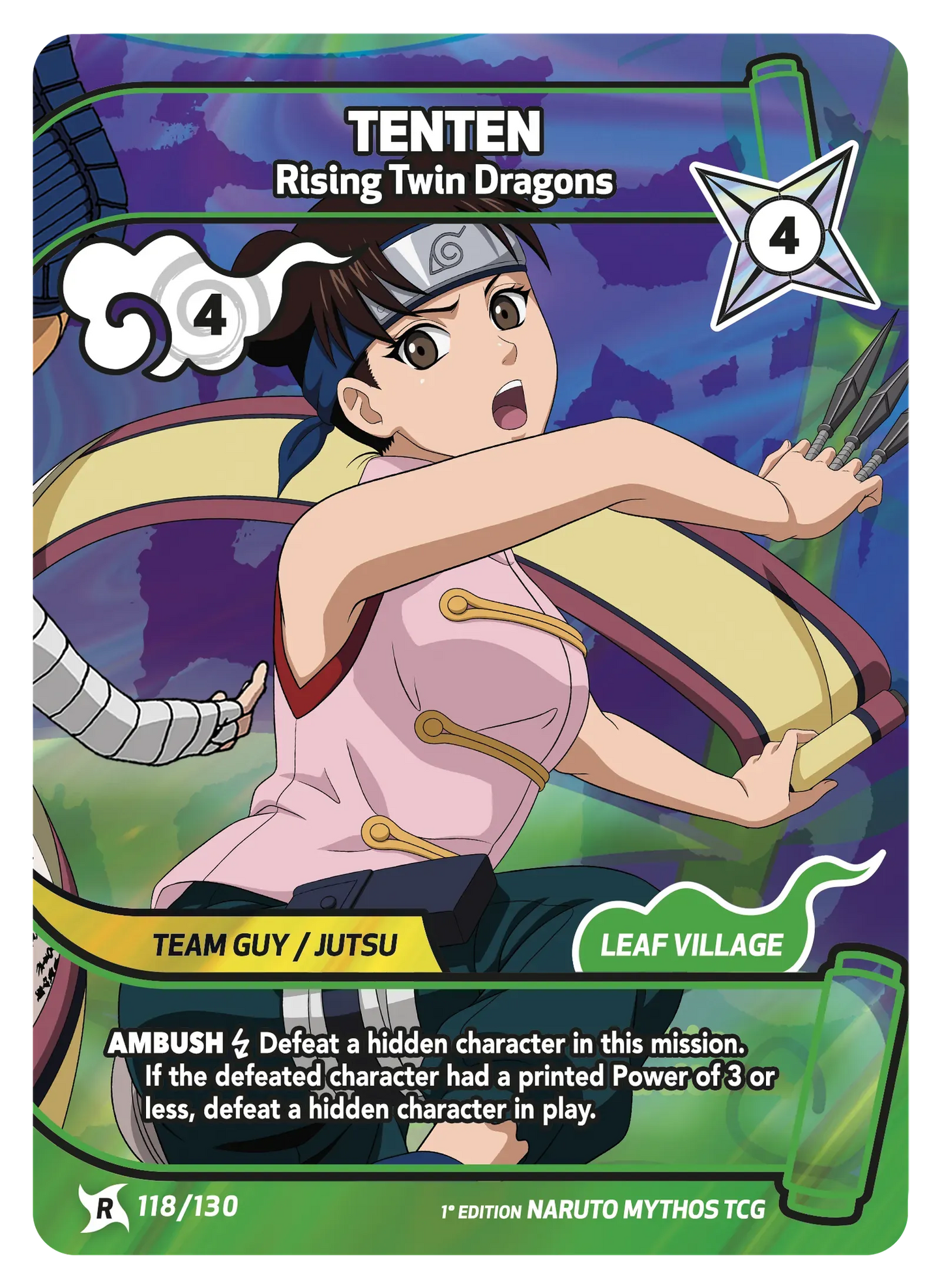 Tenten — Les Dragons Jumeaux – KS-118 – Naruto Mythos TCG Konoha Shidō Chapitre 1 FR
