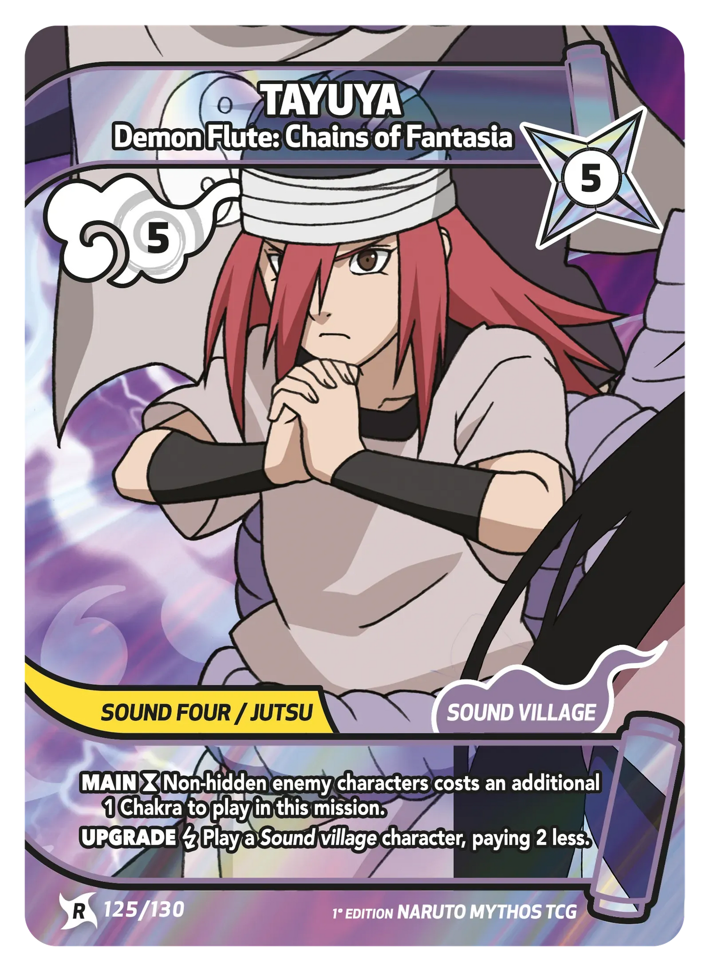 Tayuya — La Flûte Démoniaque, Dissonance Hallucinatoire – KS-125 – Naruto Mythos TCG Konoha Shidō Chapitre 1 FR