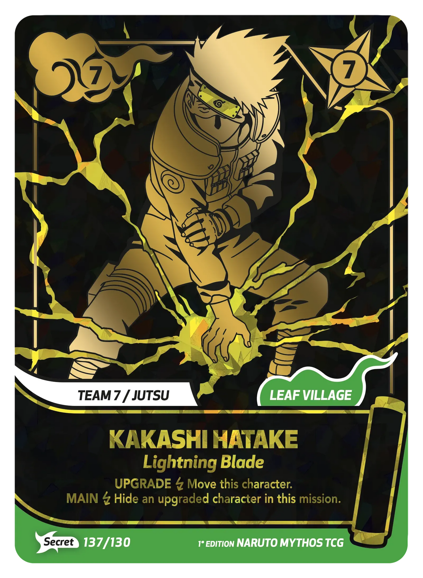 Naruto Mythos TCG – Kakashi Hatake — Lightning Blade – KS-137 – Secret – Konoha Shidō Série 1