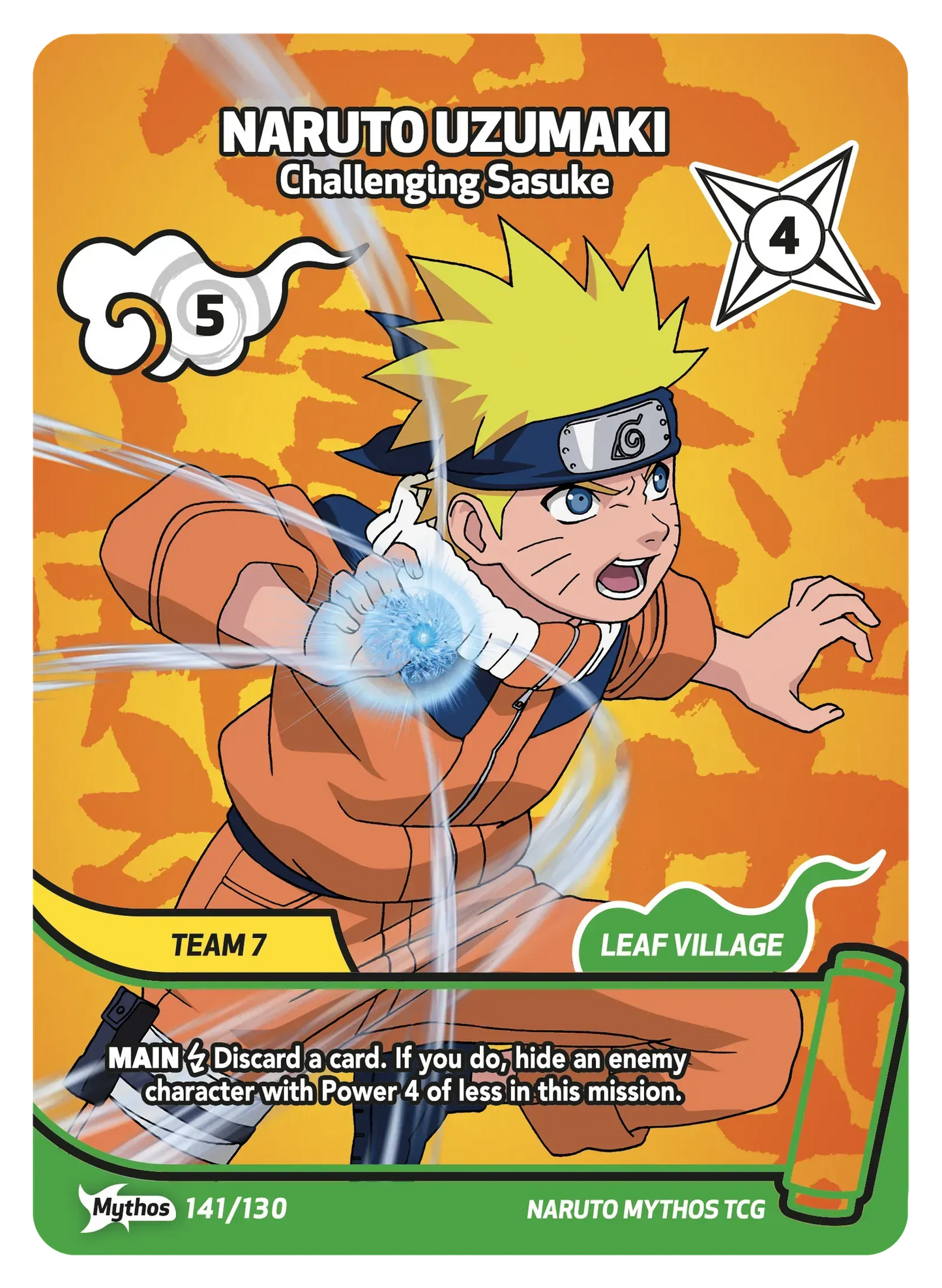Naruto Uzumaki — Défiant Sasuke – KS-141 – Naruto Mythos TCG Konoha Shidō Chapitre 1 FR