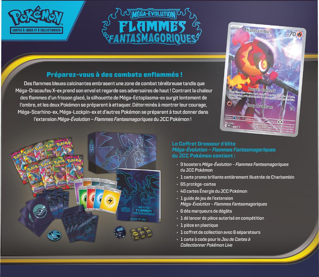 Pokémon - Coffret Dresseur d’Élite ME02 : Flammes Fantasmagoriques – Méga-Dracaufeu X – image produit 2
