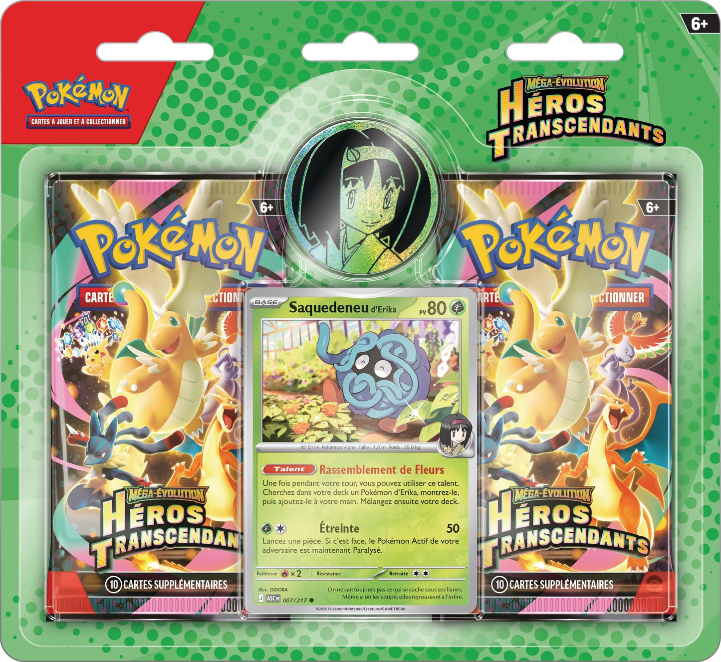 Pokémon - Pack 2 boosters ME2.5 Héros Transcendants : Saquedeneu d’Erika