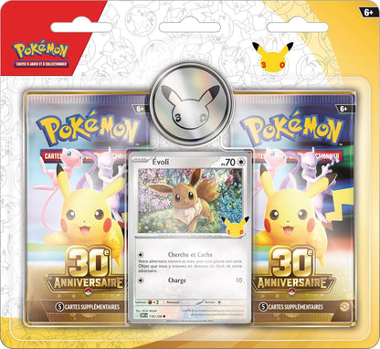 Pack 2 Boosters Pokémon 30ᵉ Anniversaire – Évoli – FR