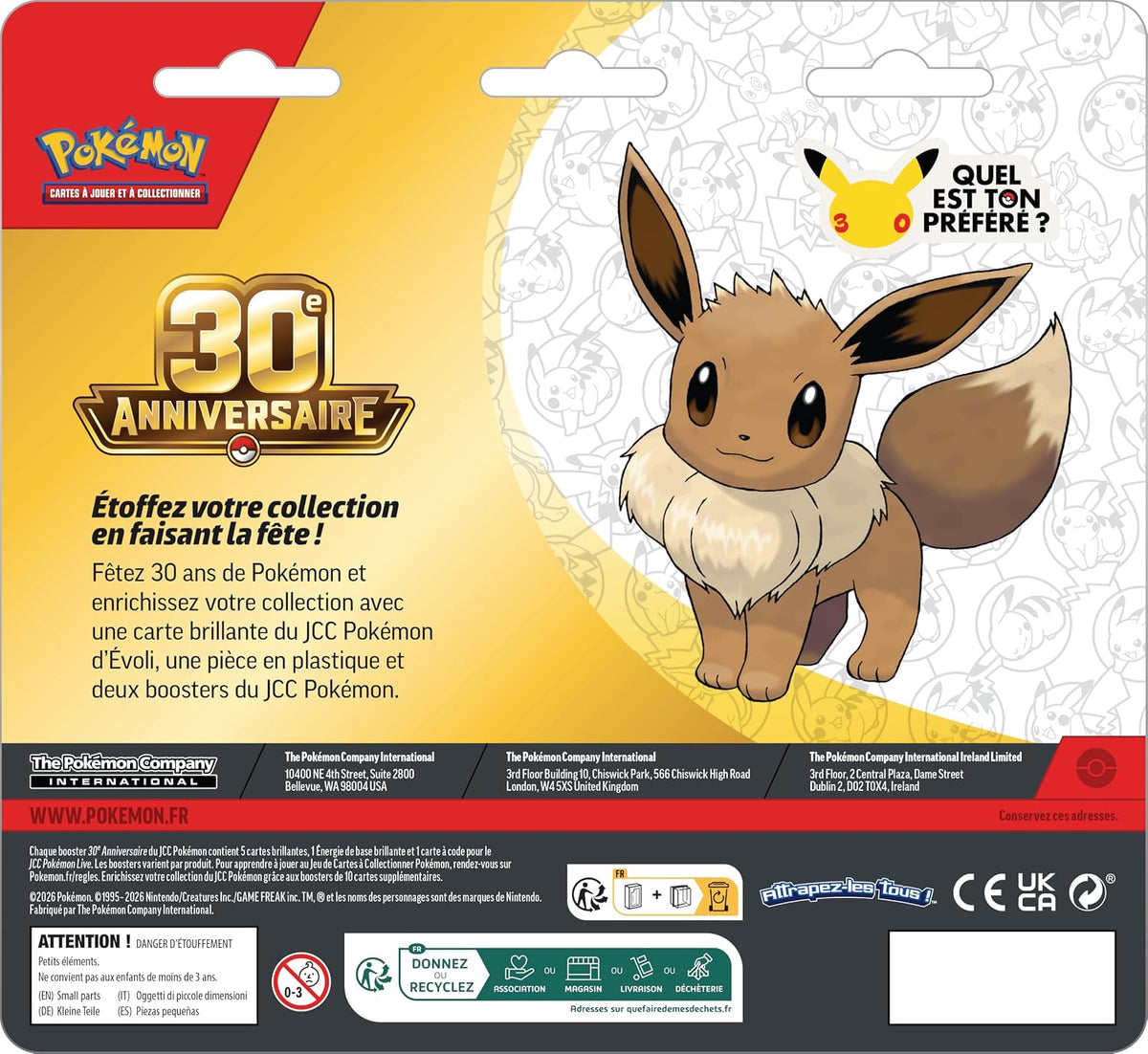 Pack 2 Boosters Pokémon 30ᵉ Anniversaire – Évoli – FR