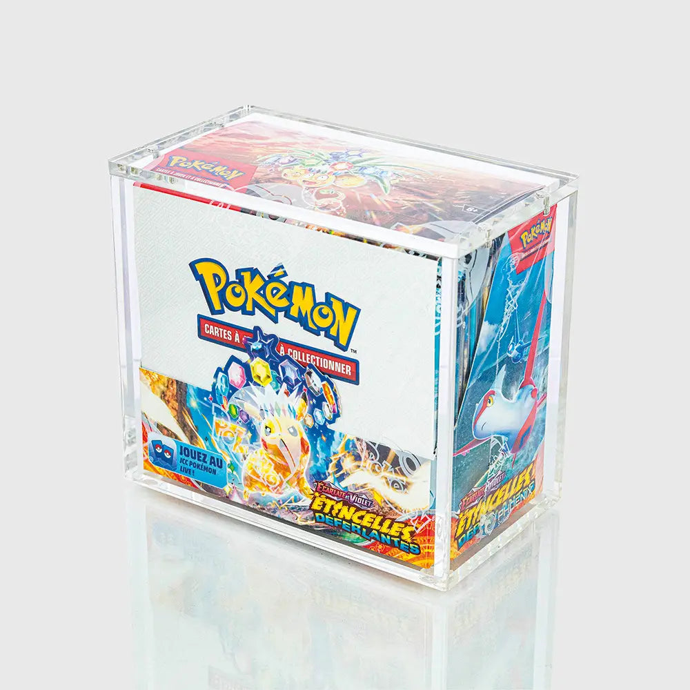 Présentoir Acrylique Premium – Boîte Protectrice pour Display de Boosters Pokémon Phoenix Shield