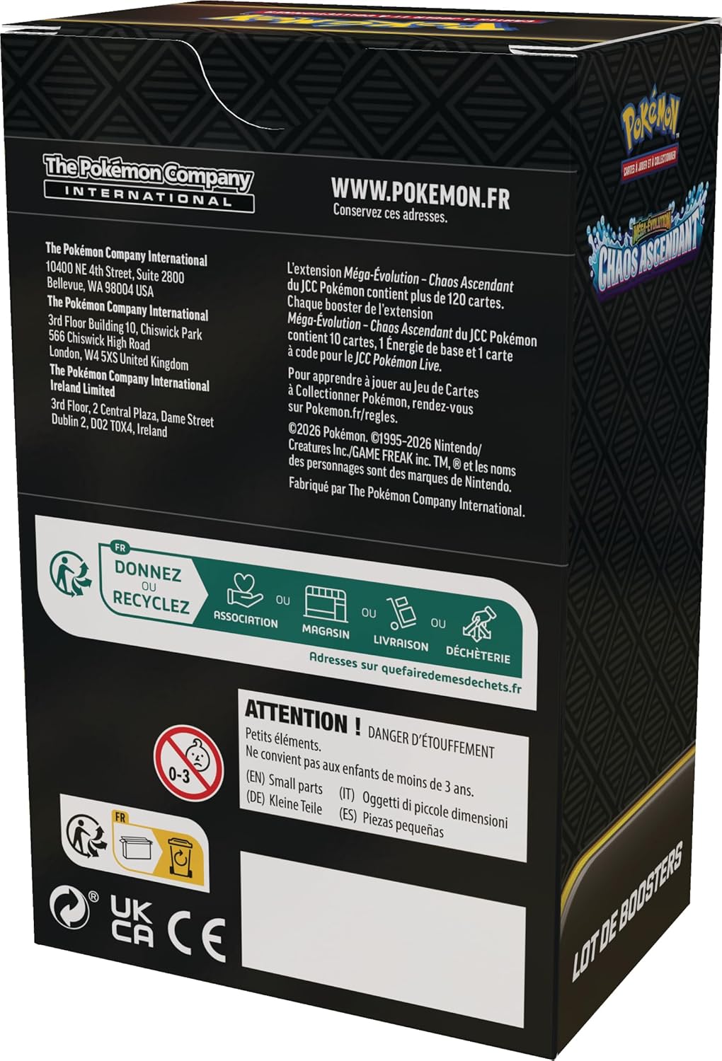 Pokémon – Lot de 6 Boosters ME04 : Chaos Ascendant – FR