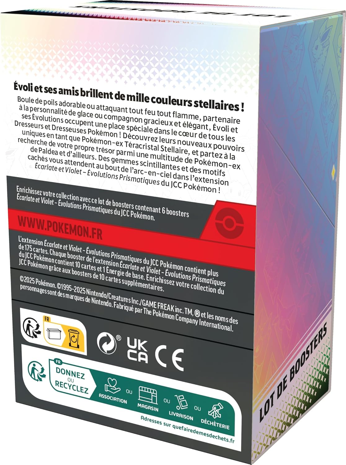 🌟 Pokémon – Lot de 6 boosters EV08.5 : Évolutions Prismatiques