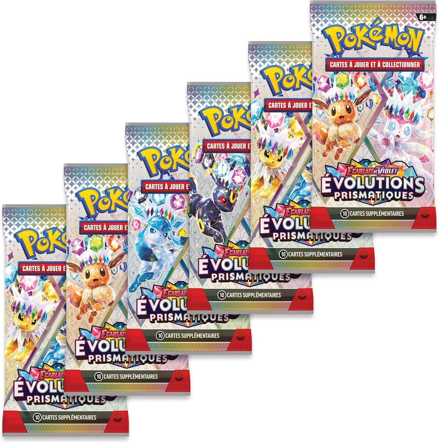 🌟 Pokémon – Lot de 6 boosters EV08.5 : Évolutions Prismatiques