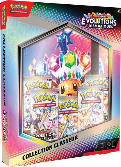 Pokémon Portfolio classeur A4 et 5 boosters EV8.5 Ecarlate et Violet Evolutions Prismatiques