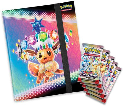 Pokémon Portfolio classeur A4 et 5 boosters EV8.5 Ecarlate et Violet Evolutions Prismatiques