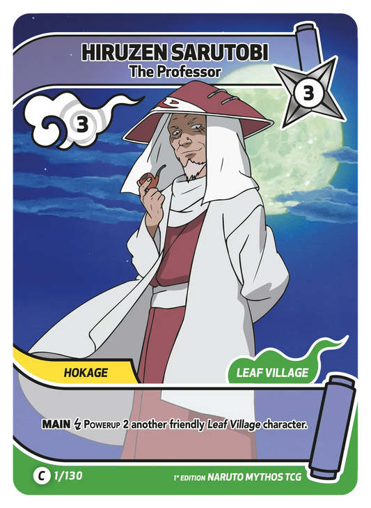 Naruto Mythos TCG – Hiruzen Sarutobi — The Professor – KS-001 – Commune – Konoha Shidō Série 1