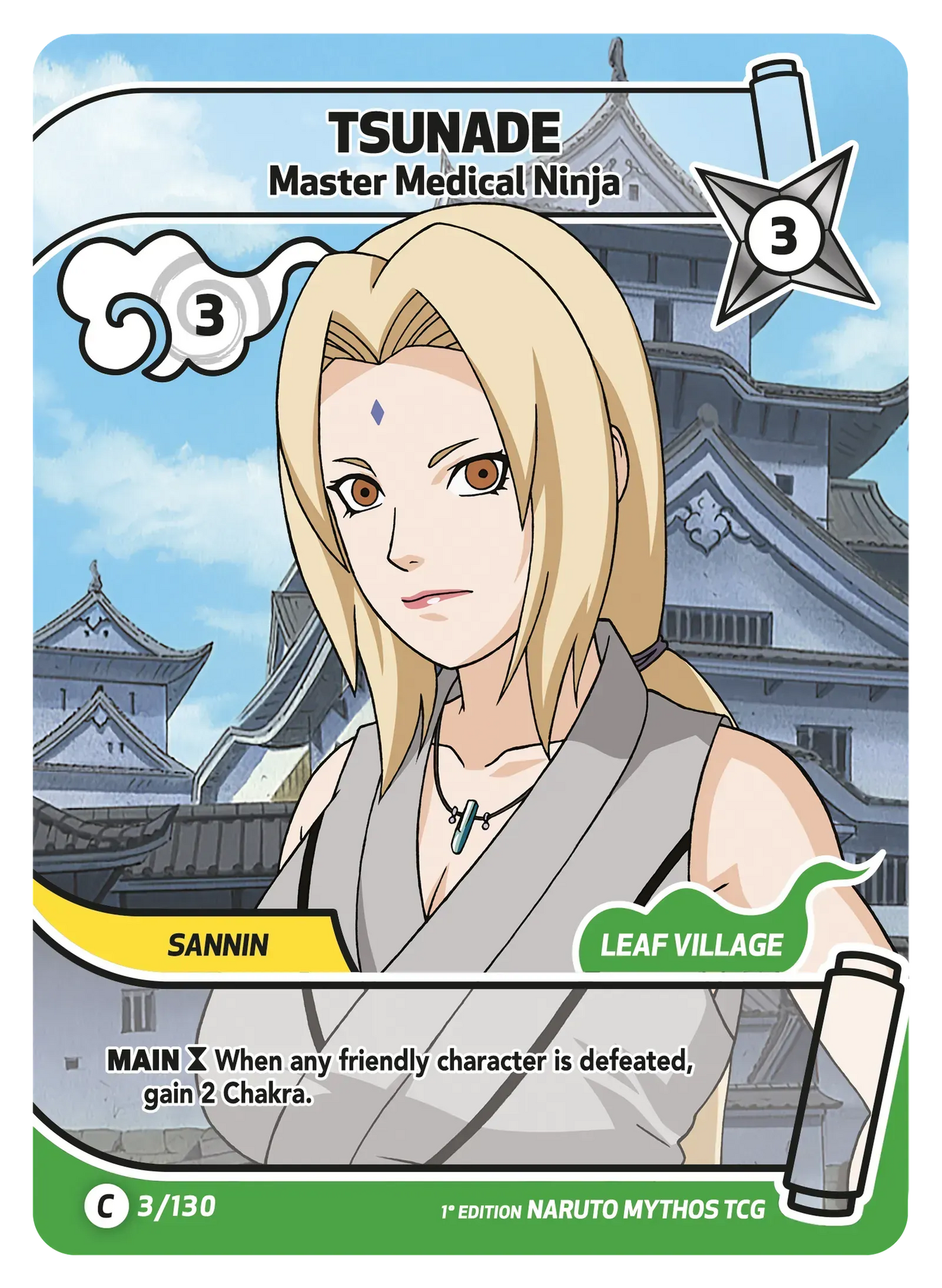 Naruto Mythos TCG – Tsunade — Master Medical Ninja – KS-003 – Commune – Konoha Shidō Série 1