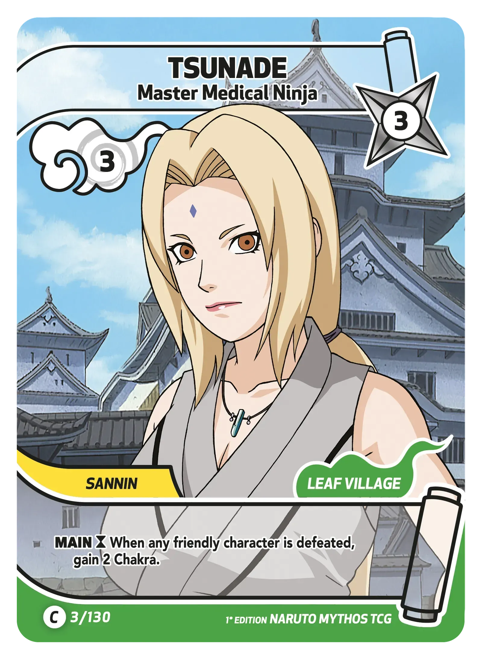 Naruto Mythos TCG – Tsunade — Master Medical Ninja – KS-003 – Commune – Konoha Shidō Série 1