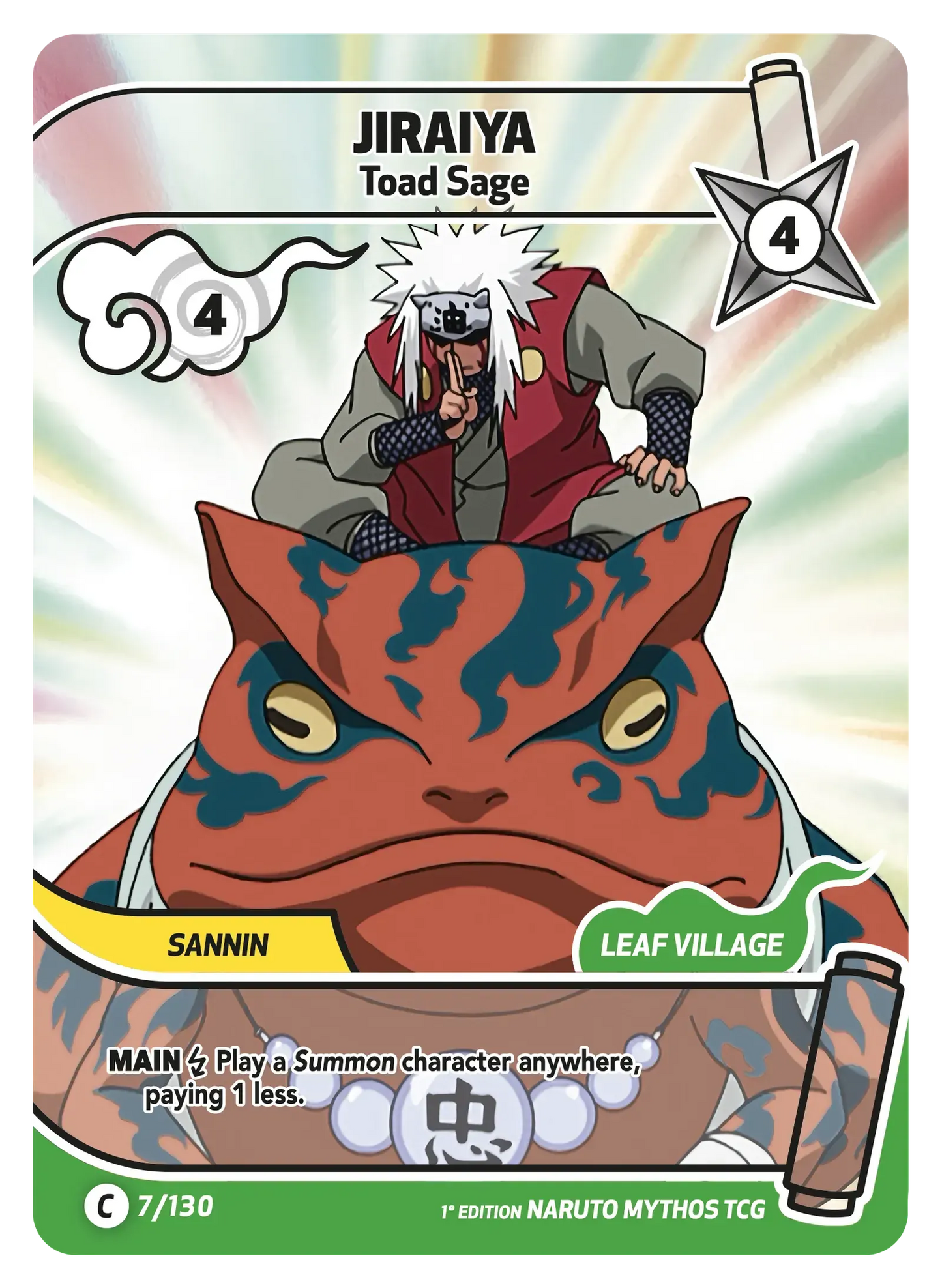 Jiraiya — Ermite des Crapauds – KS-007 – Naruto Mythos TCG Konoha Shidō Chapitre 1 FR
