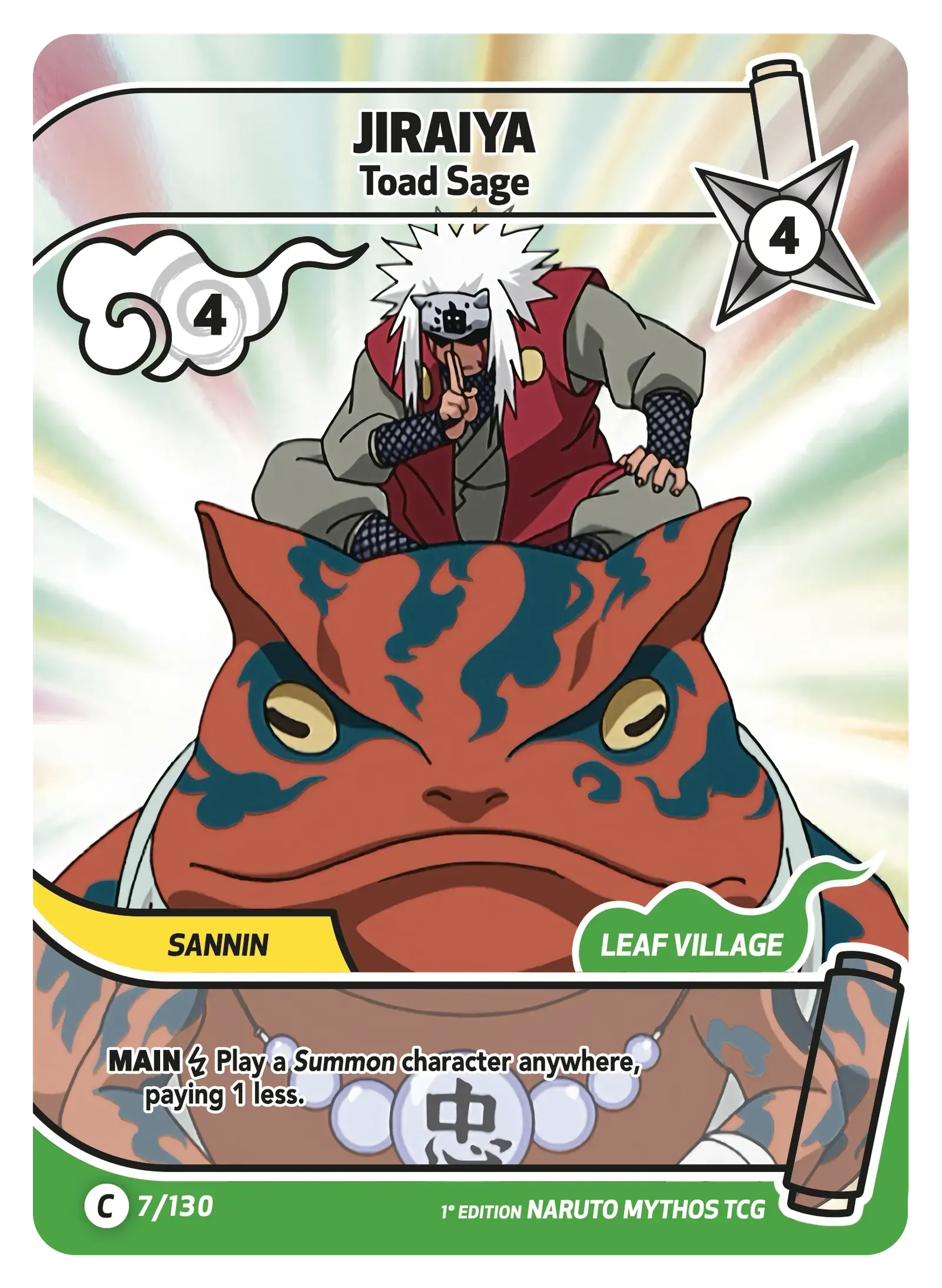Jiraiya — Ermite des Crapauds – KS-007 – Naruto Mythos TCG Konoha Shidō Chapitre 1 FR