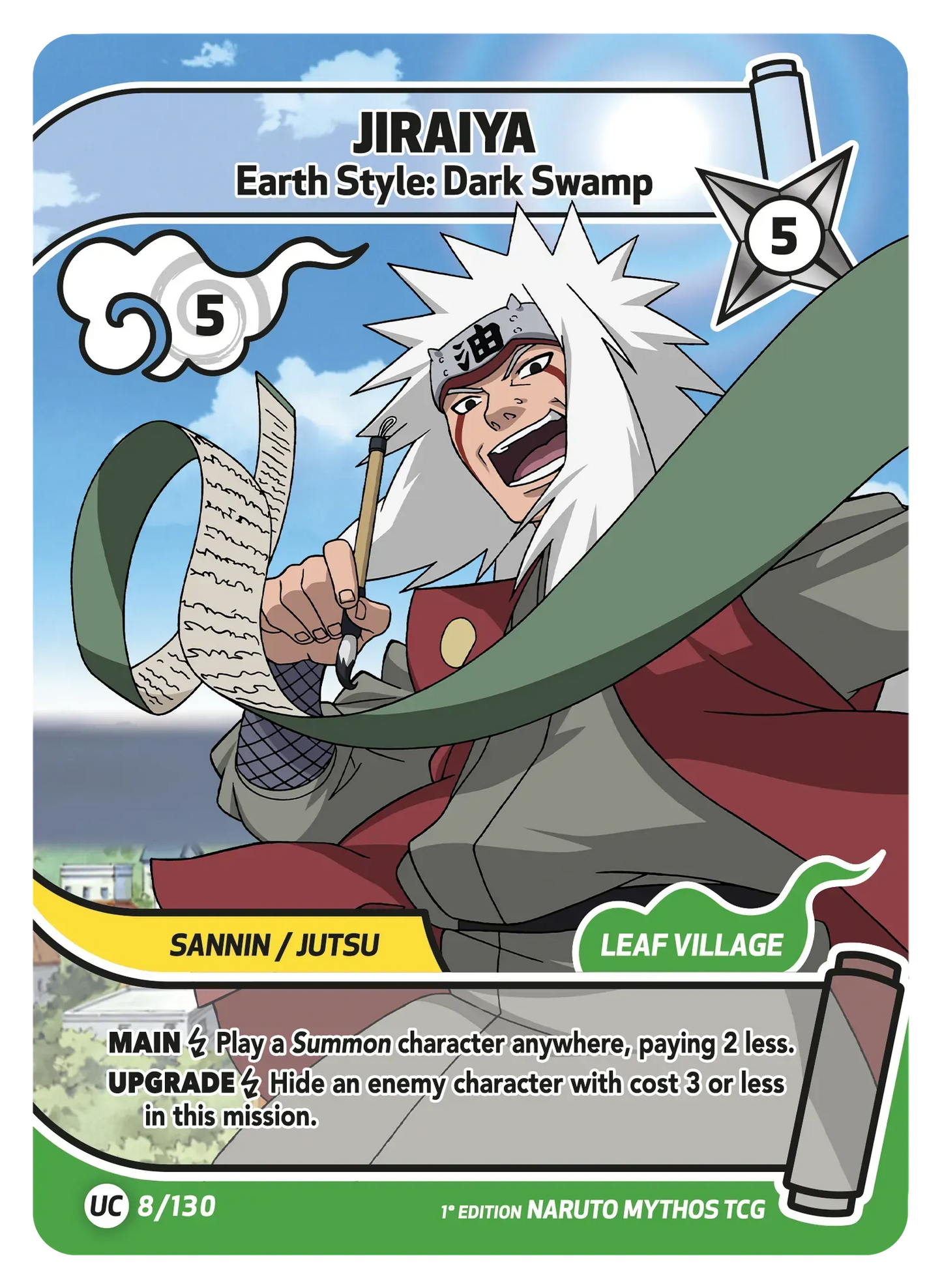 Jiraiya — Doton, Les Marécages des Limbes – KS-008 – Naruto Mythos TCG Konoha Shidō Chapitre 1 FR
