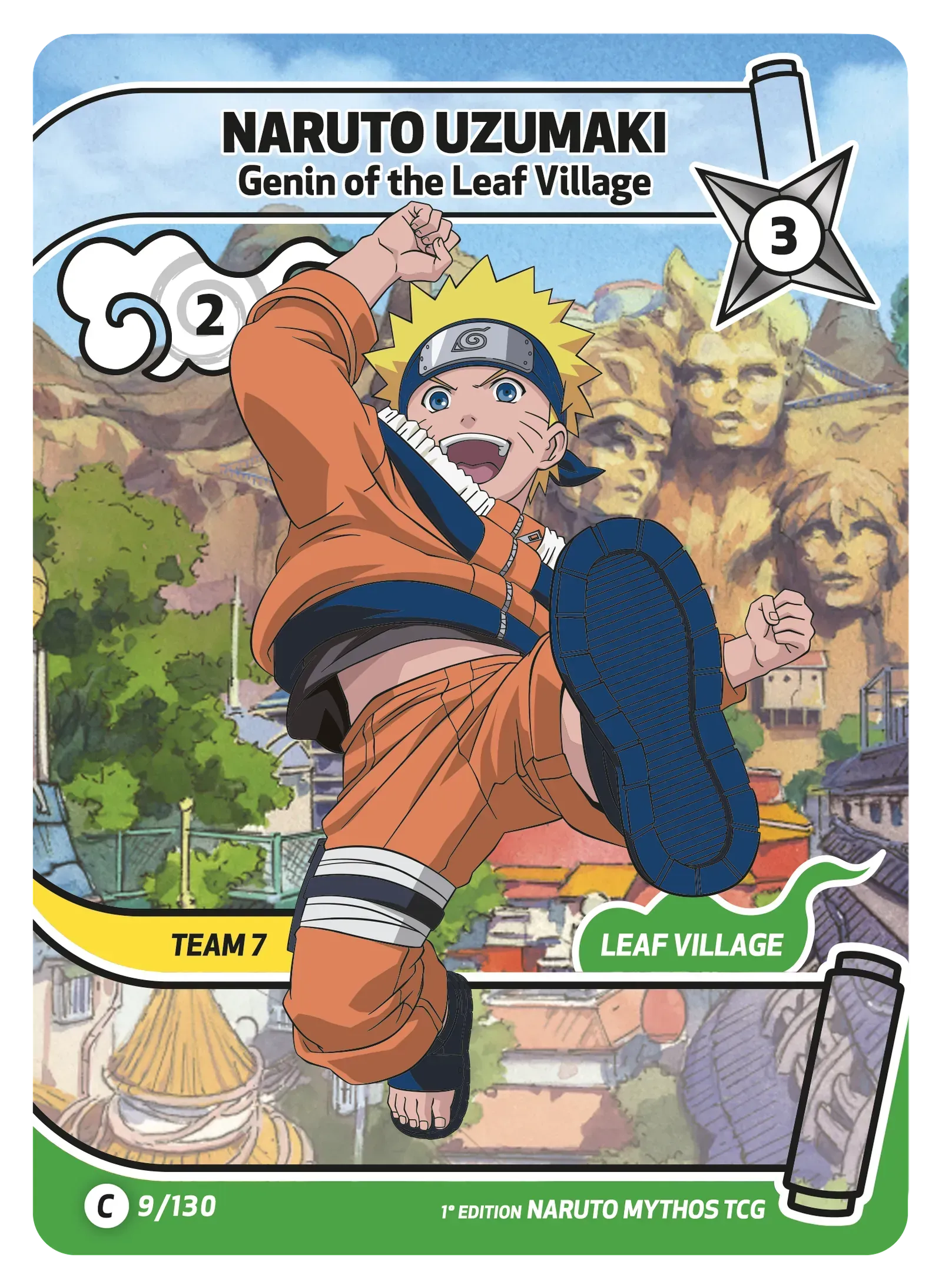 Naruto Uzumaki — Genin du Village de la Feuille – KS-009 – Naruto Mythos TCG Konoha Shidō Chapitre 1 FR
