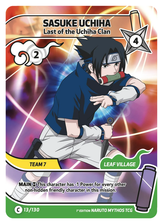 Sasuke Uchiwa — Dernier du Clan Uchiwa – KS-013 – Naruto Mythos TCG Konoha Shidō Chapitre 1 FR