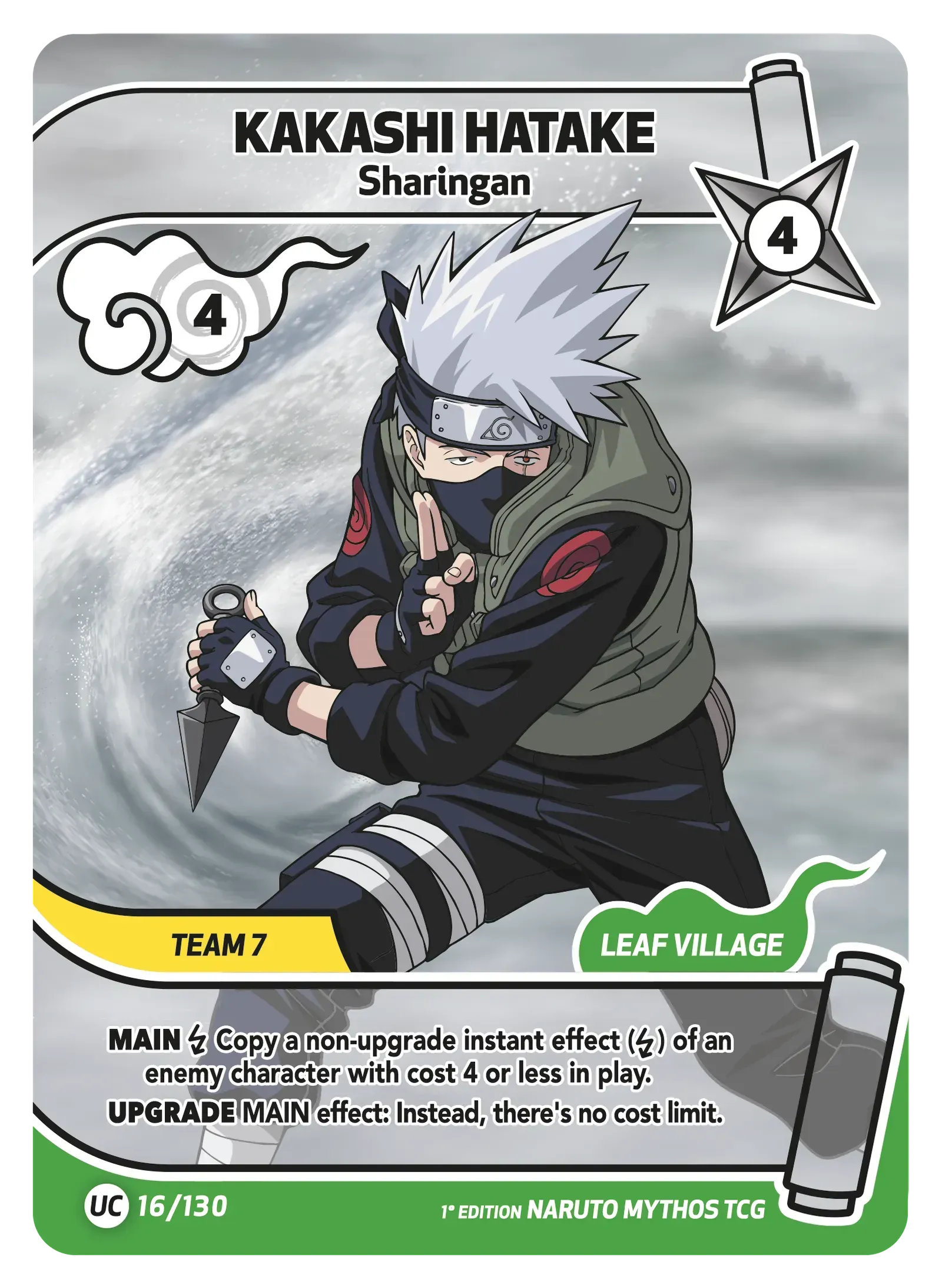 Kakashi Hatake — Sharingan – KS-016 – Naruto Mythos TCG Konoha Shidō Chapitre 1 FR