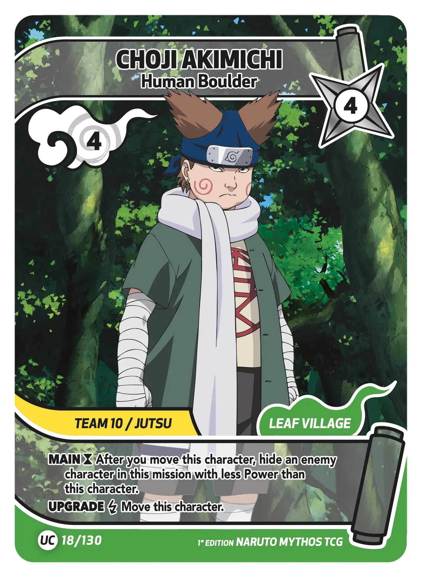 Chôji Akimichi — Le Boulet Humain – KS-018 – Naruto Mythos TCG Konoha Shidō Chapitre 1 FR