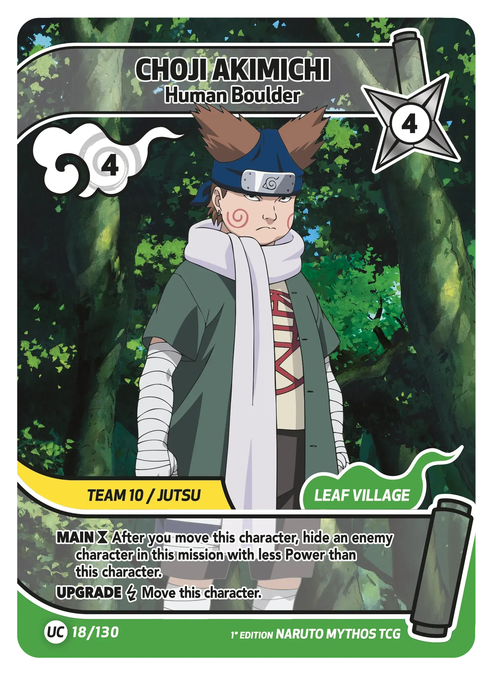 Chôji Akimichi — Le Boulet Humain – KS-018 – Naruto Mythos TCG Konoha Shidō Chapitre 1 FR