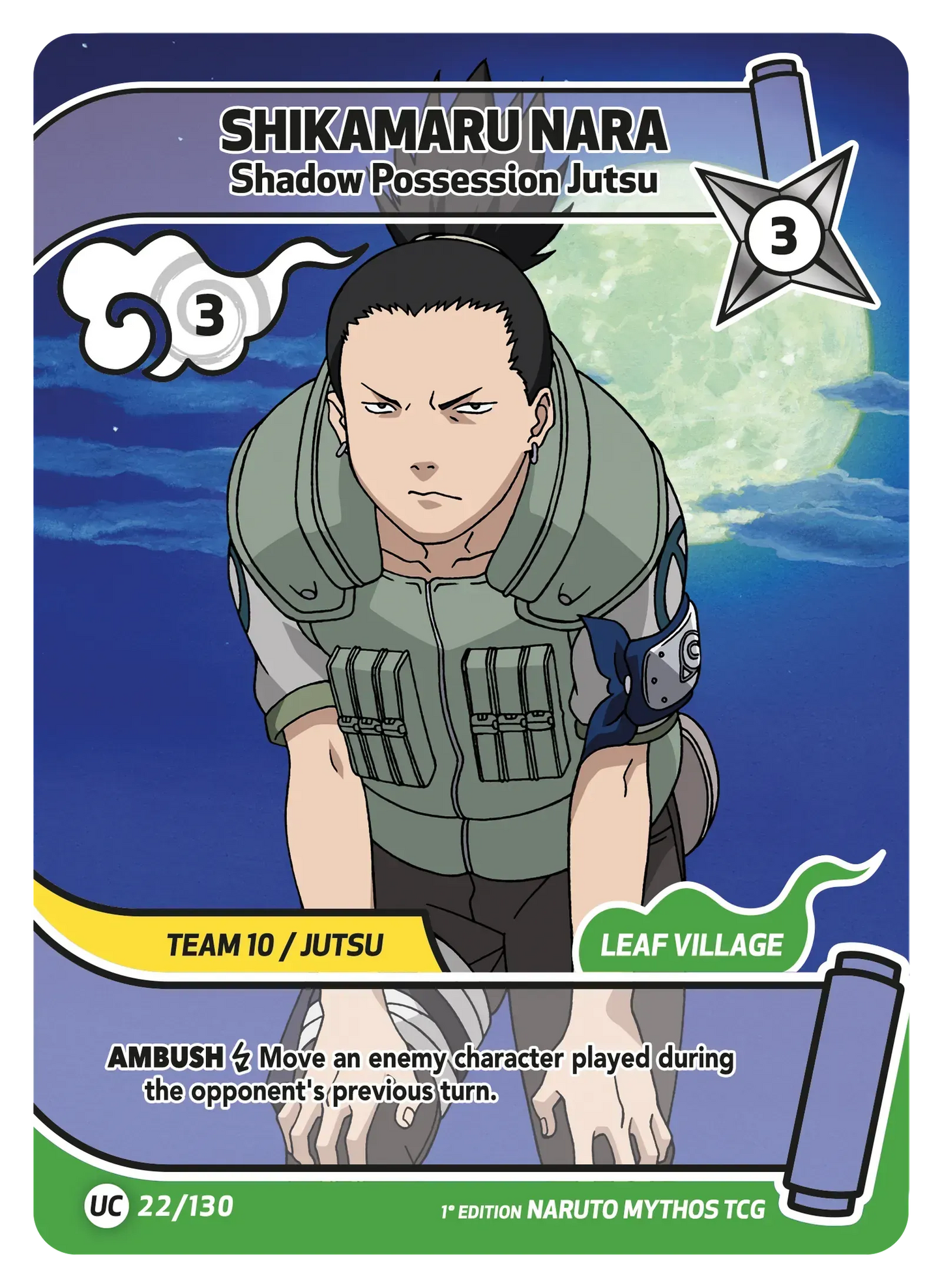 Shikamaru Nara — Manipulation des Ombres – KS-022 – Naruto Mythos TCG Konoha Shidō Chapitre 1 FR