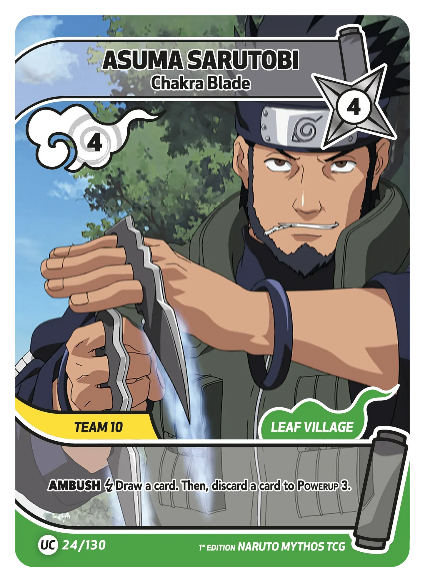 Asuma Sarutobi — Lame de Chakra – KS-024 – Naruto Mythos TCG Konoha Shidō Chapitre 1 FR