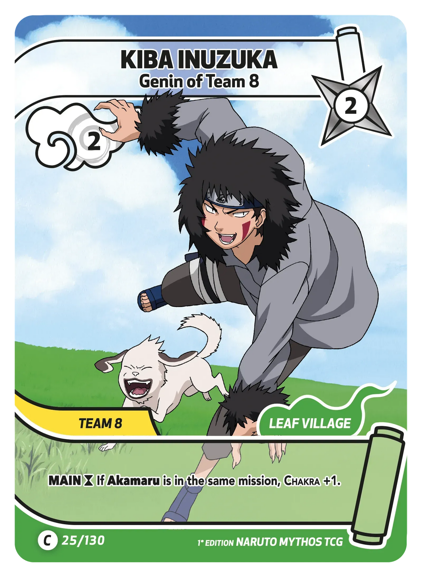 Kiba Inuzuka — Genin de l'Équipe 8 – KS-025 – Naruto Mythos TCG Konoha Shidō Chapitre 1 FR