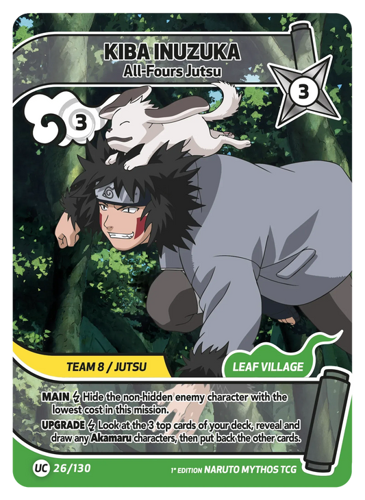 Kiba Inuzuka — Ninpô ! La Danse du Chien ! – KS-026 – Naruto Mythos TCG Konoha Shidō Chapitre 1 FR
