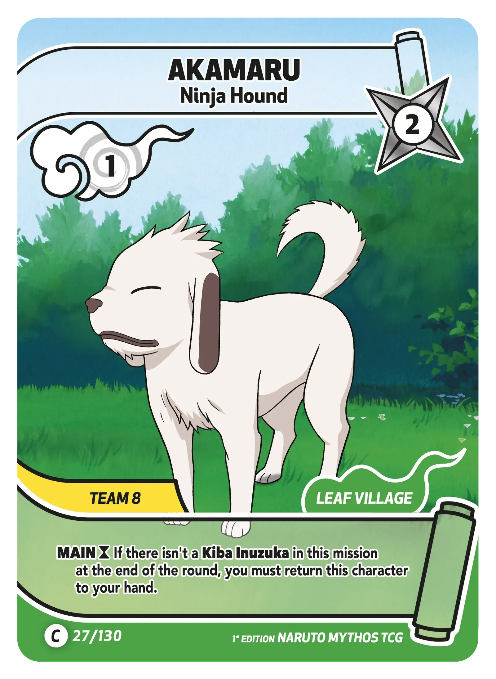 Akamaru — Chien Ninja – KS-027 – Naruto Mythos TCG Konoha Shidō Chapitre 1 FR