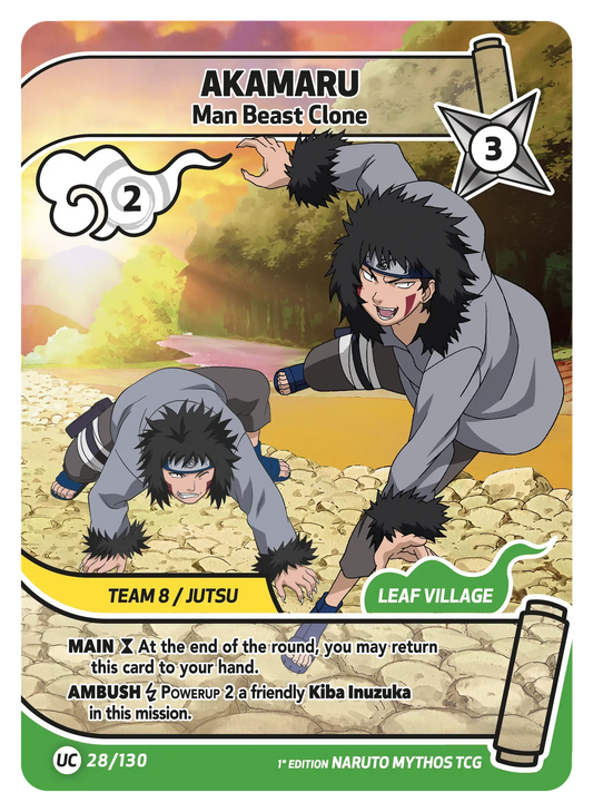 Akamaru — Les Hommes-Bêtes Enragés – KS-028 – Naruto Mythos TCG Konoha Shidō Chapitre 1 FR