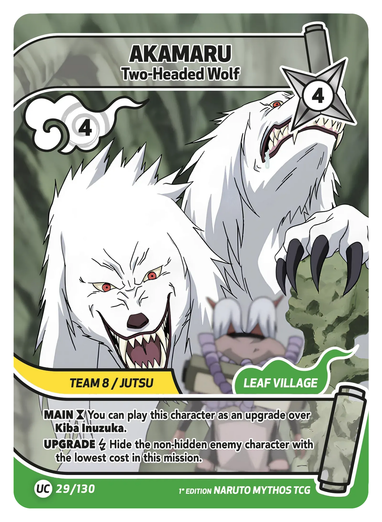 Akamaru — Le Loup Bicéphale – KS-029 – Naruto Mythos TCG Konoha Shidō Chapitre 1 FR