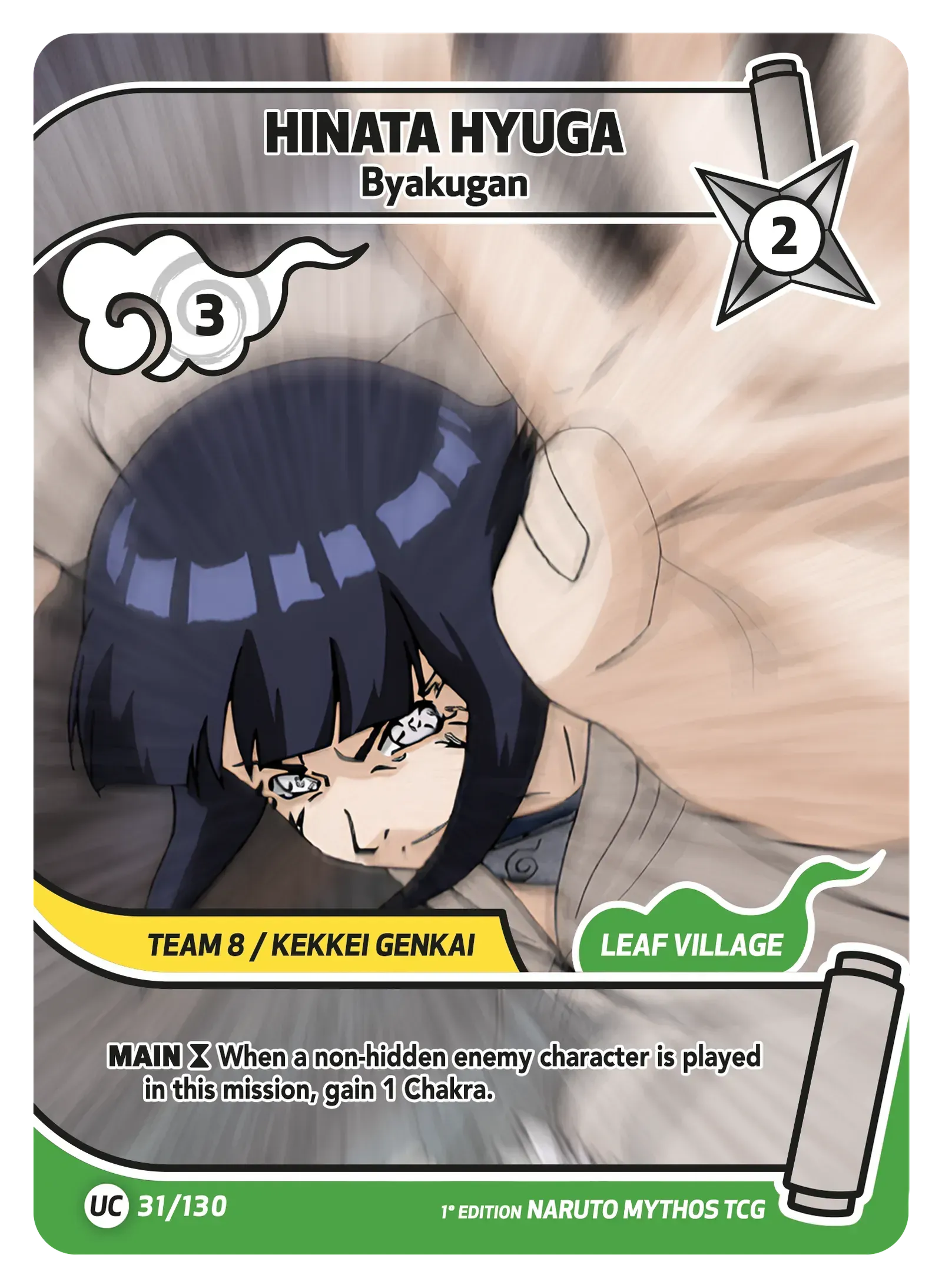 Hinata Hyûga — Byakugan – KS-031 – Naruto Mythos TCG Konoha Shidō Chapitre 1 FR
