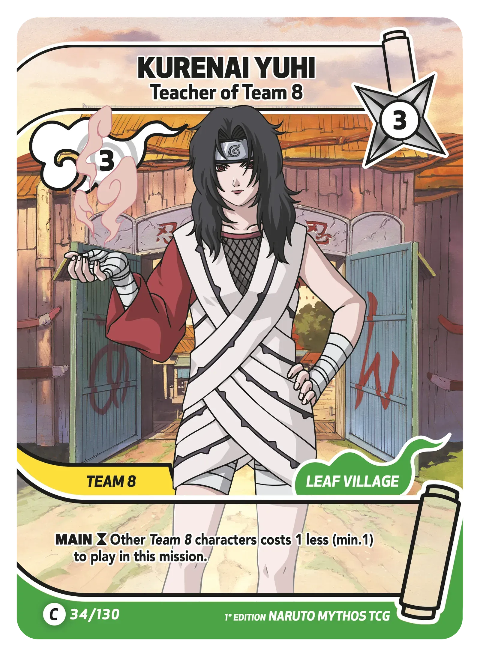 Kurenai Yuhi — Sensei de l'Équipe 8 – KS-034 – Naruto Mythos TCG Konoha Shidō Chapitre 1 FR