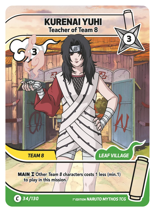 Kurenai Yuhi — Sensei de l'Équipe 8 – KS-034 – Naruto Mythos TCG Konoha Shidō Chapitre 1 FR