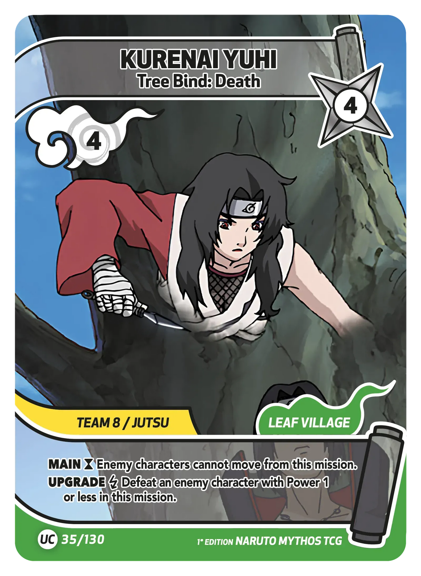 Kurenai Yuhi — Lien de l'Arbre Mort – KS-035 – Naruto Mythos TCG Konoha Shidō Chapitre 1 FR