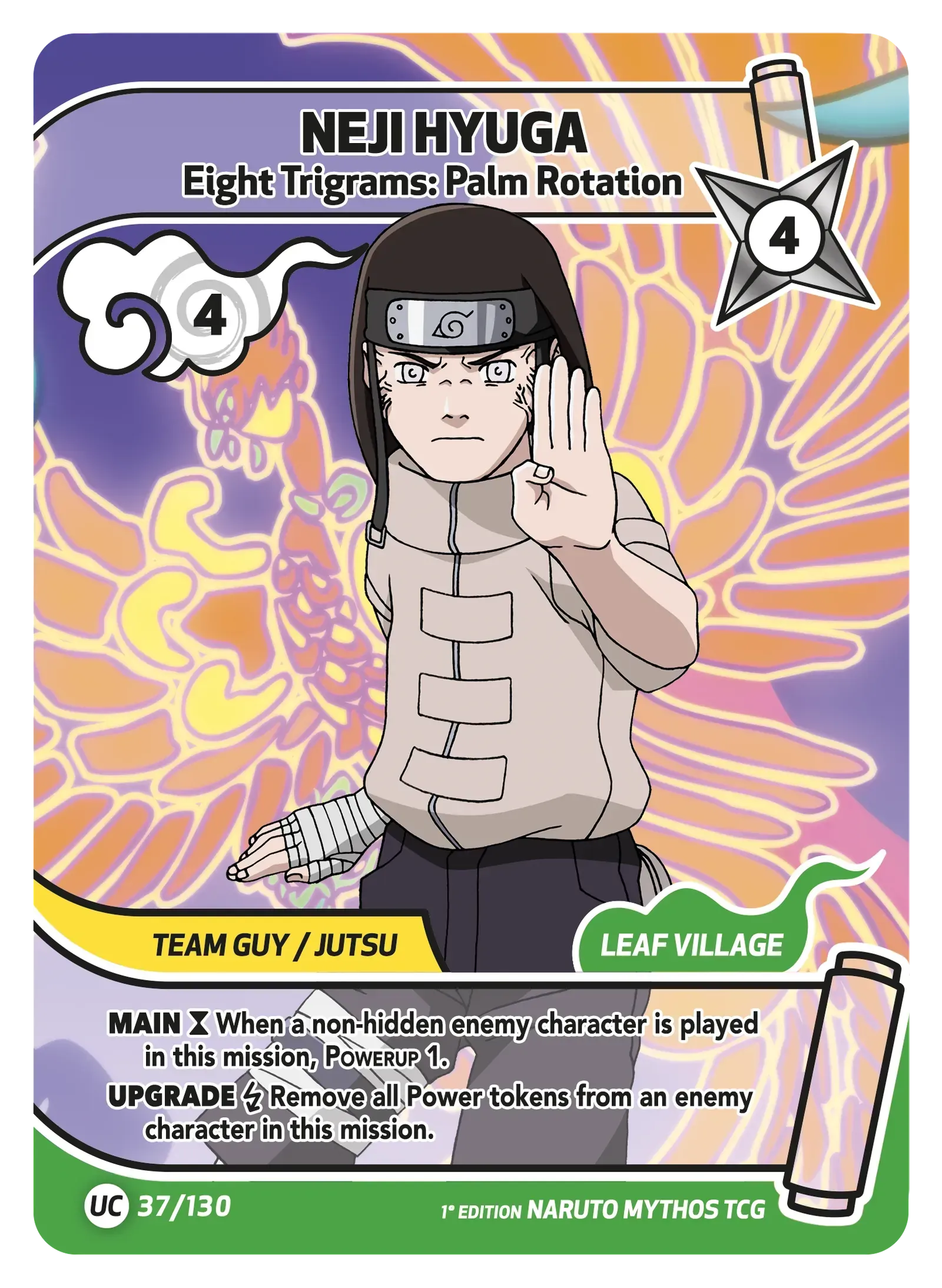 Neji Hyûga — Le Tourbillon Divin du Hakke – KS-037 – Naruto Mythos TCG Konoha Shidō Chapitre 1 FR