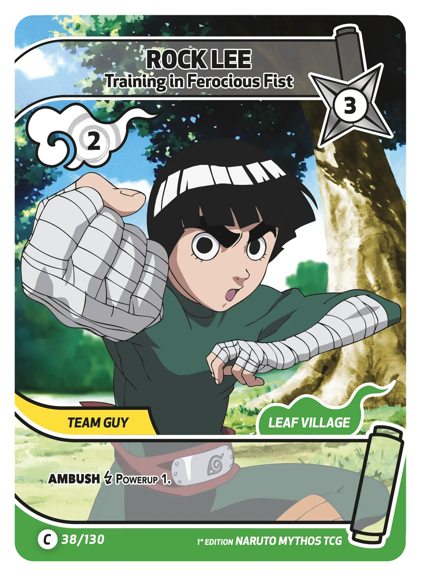 Rock Lee — Entraînement au Poing Violent – KS-038 – Naruto Mythos TCG Konoha Shidō Chapitre 1 FR