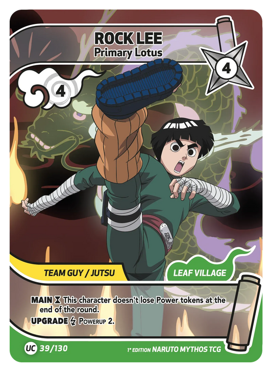 Rock Lee — La Fleur de Lotus, Recto – KS-039 – Naruto Mythos TCG Konoha Shidō Chapitre 1 FR
