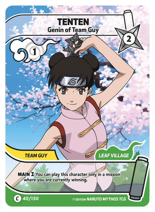 Tenten — Genin de l'Équipe Gaï – KS-040 – Naruto Mythos TCG Konoha Shidō Chapitre 1 FR